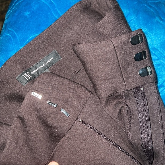 INC 0Petite Chocolate Brown Pants Front Seam Barely Bootcut - Picture 7 of 7